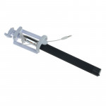 Wholesale Fold-able Wired Selfie Stick with Remote Small Clip (Black)